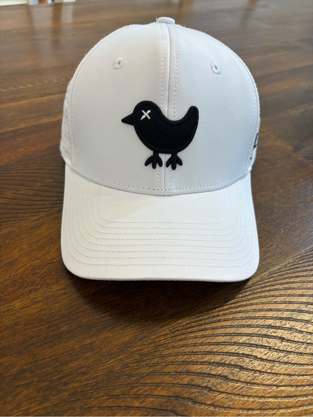 Bad Birdie White Cap with Black Bird Patch